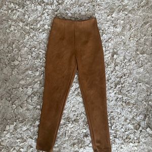 Faux suede pants